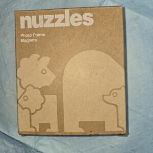 Tupperware Nuzzles Photo Frame Fridge Magnets Set of 3 White Animal Plastic